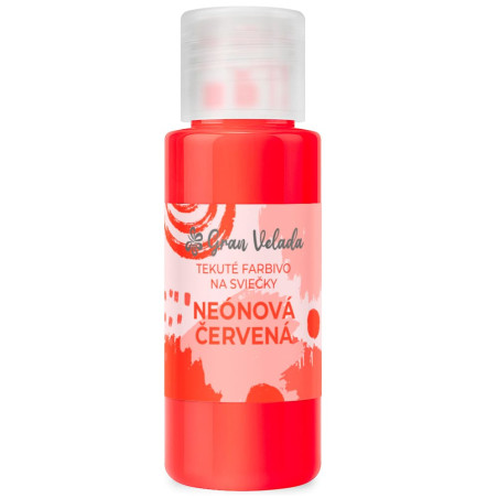 Neónovo červená tekutá farba na sviečky