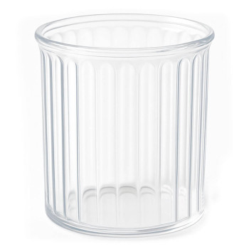 Nádoba na sviečky s reliéfnymi čiarami