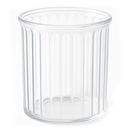 Nádoba na sviečky s reliéfnymi čiarami