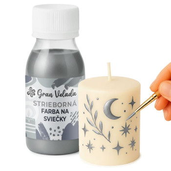 Strieborná farba na sviečky