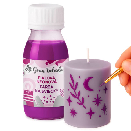 Neónovo fialová farba na sviečky