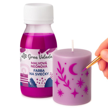 Neónová fialová farba na sviečky