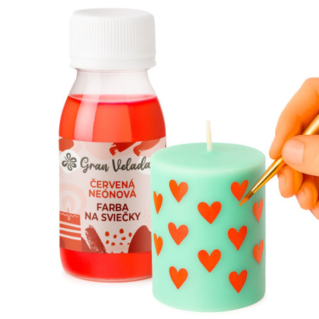 Neónová červená farba na sviečky