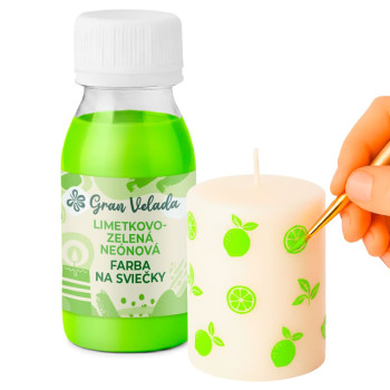 Neónová limetková farba na sviečky