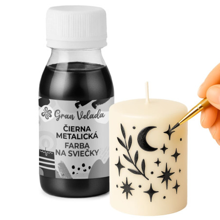 Metalická čierna farba na sviečky