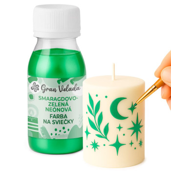 Metalická smaragdovo zelená farba na sviečky