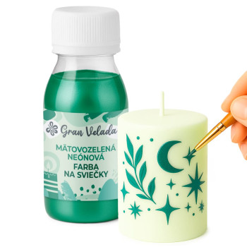 Mätovo zelená metalická farba na sviečky