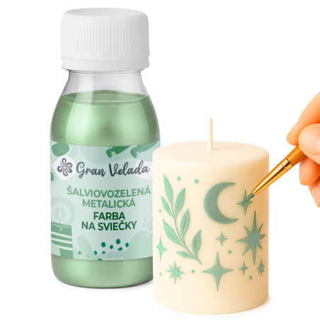 Kovová šalviovo zelená farba na sviečky