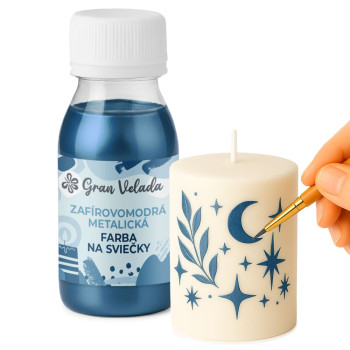 Zafírovo modrá metalická farba na sviečky