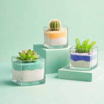 Jemný farebný piesok pre remeslá a dekorácie. Online predaj.