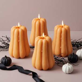 Podlhovastá forma na tekvicu : Vyrobte si sviečky na Halloween doma