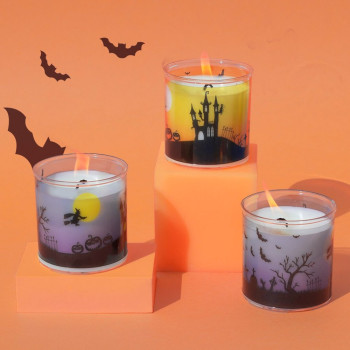 Sada na výrobu halloweenskej sviečky - všetko potrebné na 3 sviečky