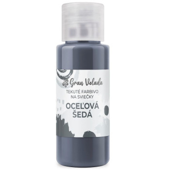 Oceľovo šedé tekuté farbivo na výrobu sviečok. Online predaj.