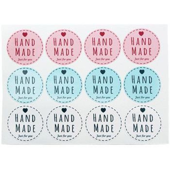 Okrúhle samolepky ručne vyrábané ležérne