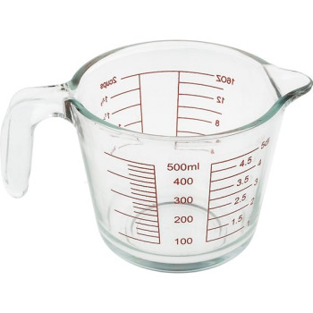 Sklenená odmerná nádoba s objemom 500 ml. Online predaj.