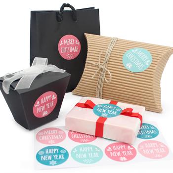 Šťastný nový rok nálepky na darčeky. Online predaj